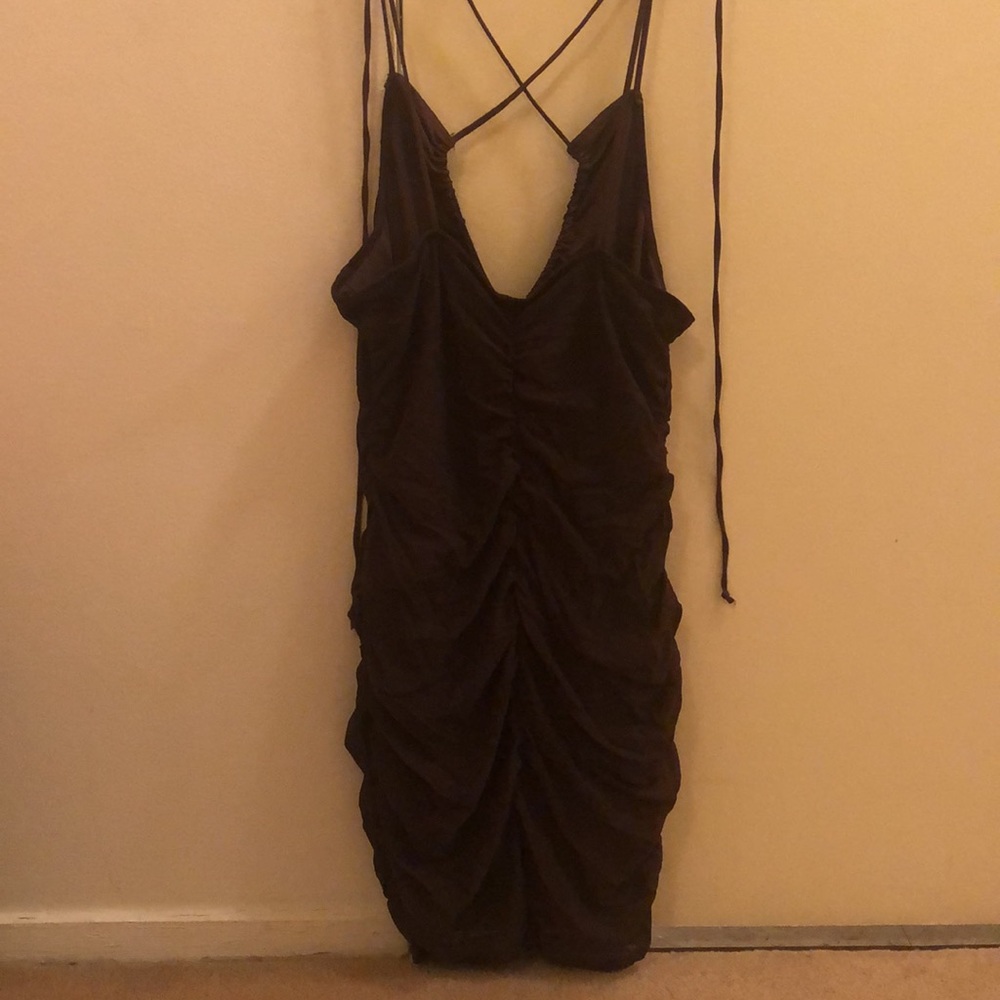 Motel Rocks Brown Ruched Mini Dress - Picture 4 of 5